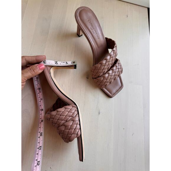 Lafayette 148 N Y  taupe Maracella kitty Heel Sandal Mule size 36.5 / US 6 - Picture 6 of 10